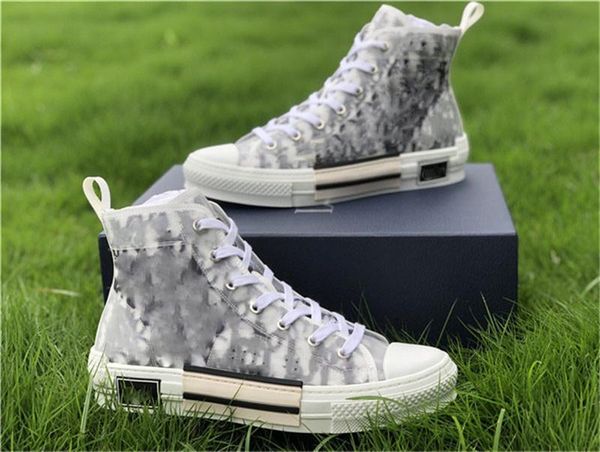 

холст обувь b23 высоких кроссовки наклонных 19ss цветы технических платформы обувь мода открытых кроссовки повседневная обувь с коробкой сша, Black