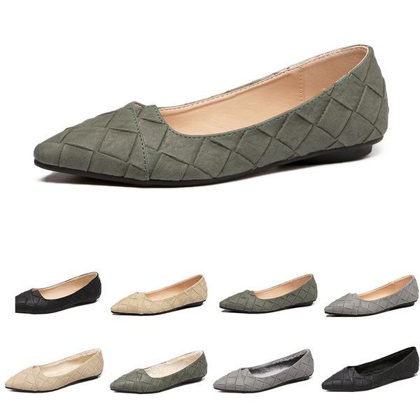 

2020 women's casual leather shoes lattice flat shoes with pointed shallow mouth elegant outdoor walking shoes main13