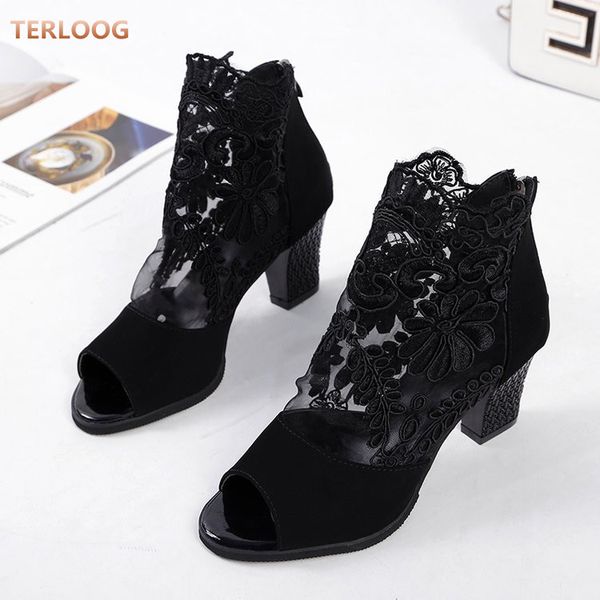 

summer high heels sandals women shoes peep toe pumps high heels dress shoes woman pumps sandals plus size 35-43 mujer l001, Black