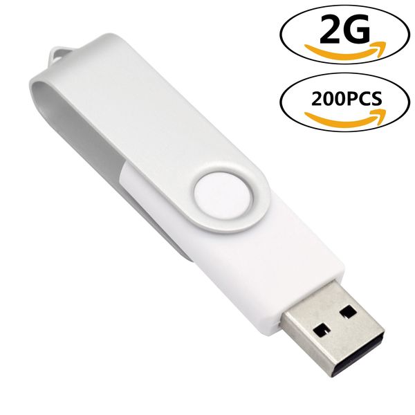 J_Boxing White 200pcs 2 GB USB 2.0 Flash drives