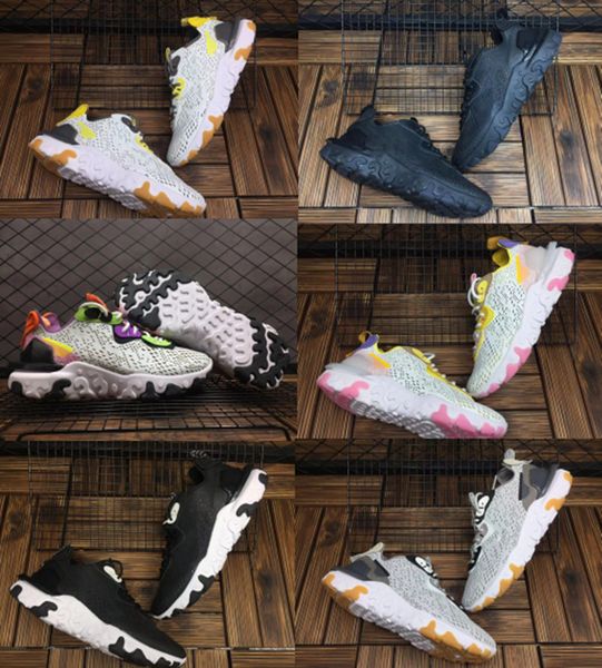 

2020 new react vision d-ms-x barely volt mesh shoes men women triple black white pink purple grey yellow designer sneakers size 36-45