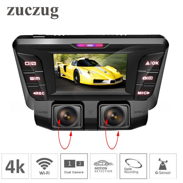 

zuczug 4k hidden wifi car dvr camera novatek nt96660 dash cam dual lens sony imx323 car video recorder dual full 1080p hdmi