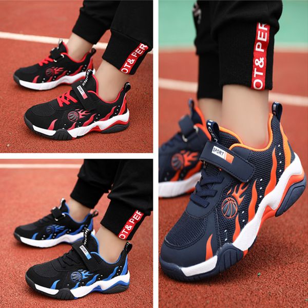 

childrens sports shoes spring and autumn mesh mens shoes foreign trade casual running shoes breathable mesh tide male children childrens sho, Black