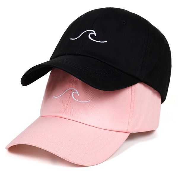 

2019 new fashion dad cap wave embroidery baseball caps women snapback hat adjustable cotton outdoor sunshade hats, Blue;gray