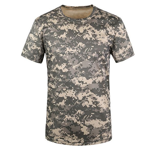 

sz-lgfm-new outdoor hunting t-shirt men breathable army tactical combat t shirt dry sport camo camp tees-acu green s, Gray;blue