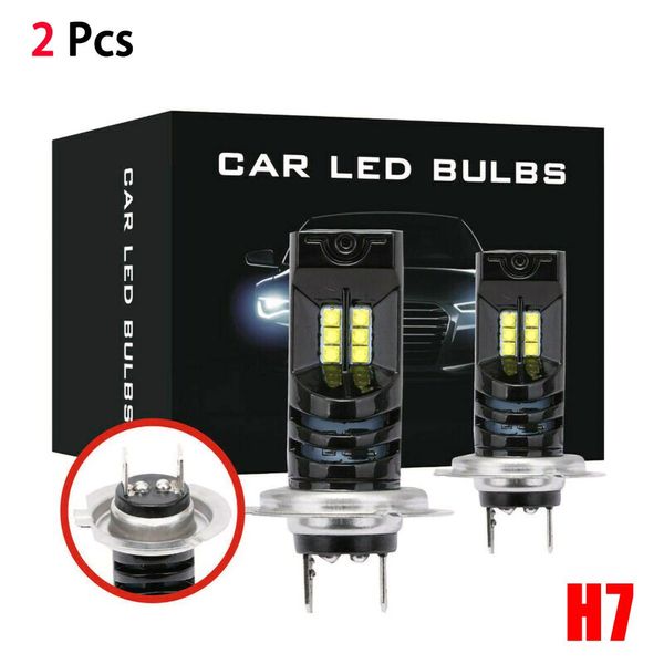 

2pcs h7 led headlight 12v 6000k 55w ip68 waterproof super bright 15000lm led bulb canbus auto fog light lamp