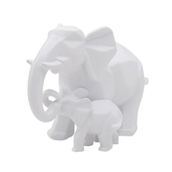 

white mother and baby elephant statue/ figurine bedroom home garden decor