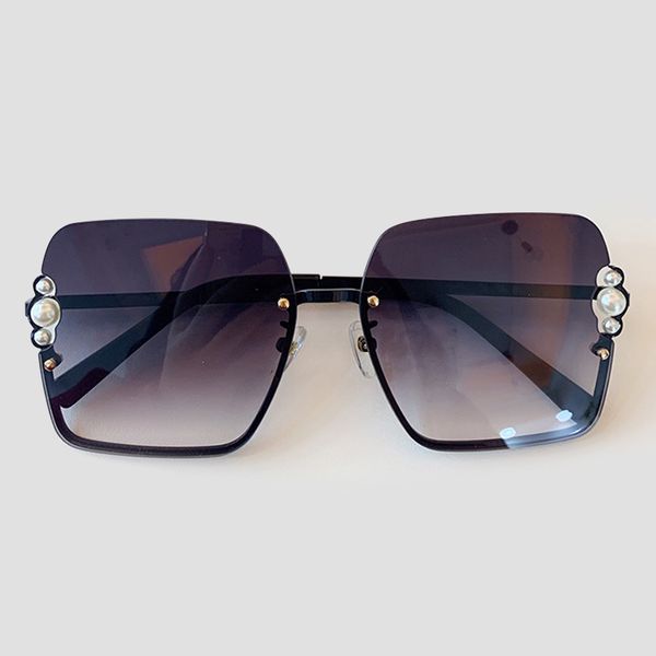 

fashion square солнцезащитные очки женщин 2019 vintage металлический каркас жемчужный очки uv400, White;black