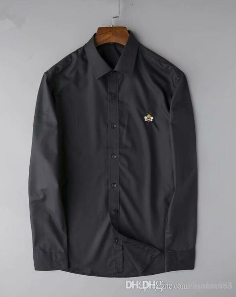 

men's fashion shirt long sleeve solid color casual shirt 2019 winter new shirt slim mandarin collar teen's overshirt12, White;black