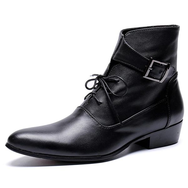 

мужская мода мартин сапоги cowboy knight western мотоциклов полный зерна кожа evening британский пинетки лодыжки handmade performance обувь, Black