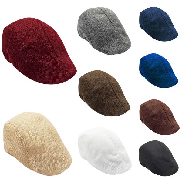 

casual solid color breathable men mesh beret sun cap spring summer british style outdoor adjustable sports hat flat mesh caps #3, Blue;gray
