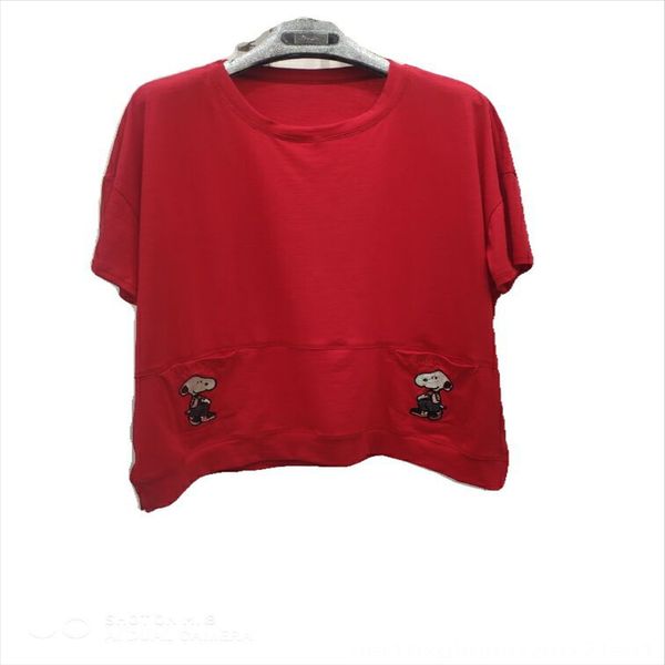 

summer cotton short sleeves can be worn outside female round collar large size loose t- embroidery base shirt mother's wear t-shirt emb, White