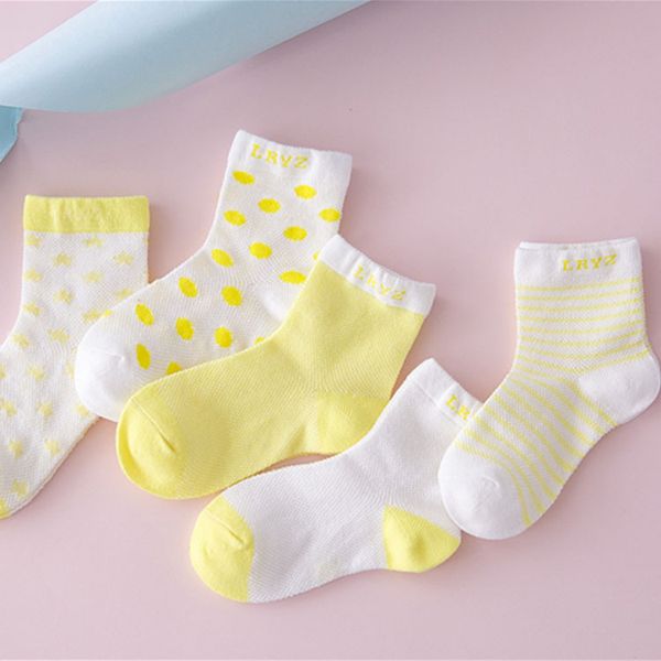 

5pairs/lot kids socks 100% cotton socks kids, Pink;yellow