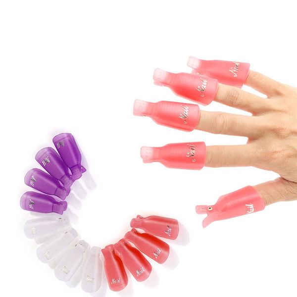 

10 pcs/set gel off nail soakers reusable polish remover soak off nail uv gel cap clip art removal wrap tool manicure tool