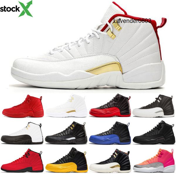 

12 12s game royal ov black men basketball shoes fiba university gold punch taxi dark grey wings mens trainer sports sneakers 7-13