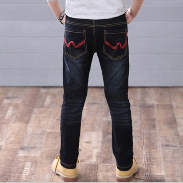 

boys pants spring autumn black jeans kids casual trousers boys jeans teenage trousers children casual pants 4-14 y boys outwear, Blue