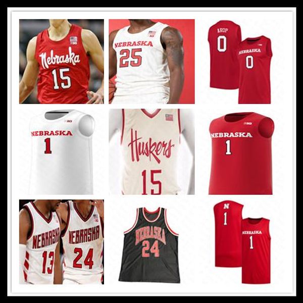 

пользовательские ncaa колледж небраска cornhuskers баскетбольного мужчина торир thorbjarnarson haanif cheatham yvan уэдраого чарли еасли aro, Black