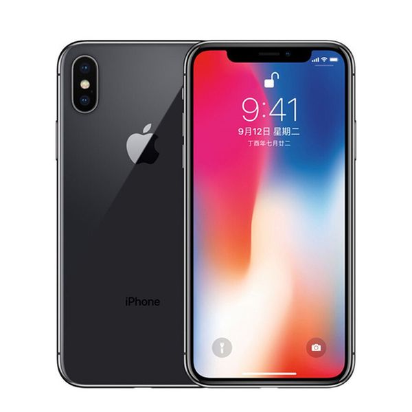 

original unlocked 64gb/256gb rom 3gb ram apple iphone x without face id 4g lte hexa core 5.8 inch ios a11 12mp refurbished cellphone