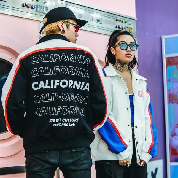 

vegorrs 2018 new mens designer jackets letter printing jacket ins super fire couple hip hop original tide brand thin coat, Black;brown