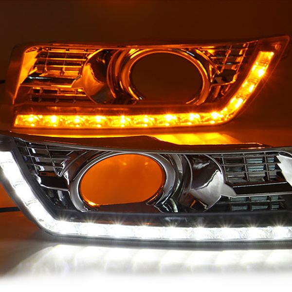 

2pcs 12v led drl daytime running light for cadillac srx 2016 2015 2014 2013 2012 fog lamp yellow turn signal style relay