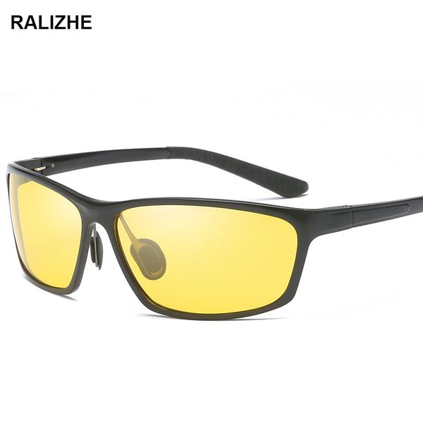 

night vision glasses men aluminium magnesium frame polarized goggles for car driver driving sports anti glare uv400, White;black