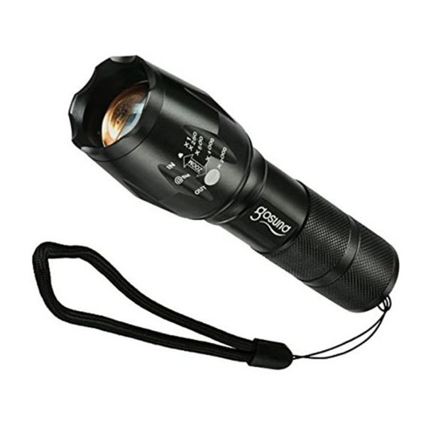 Gosund T6 LED-Taschenlampe, wasserdicht, zoombar, taktische Taschenlampe, 5 Lichtmodi, leistungsstarke LED-Taschenlampe mit Klick unten, für den Außenbereich