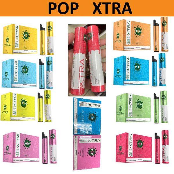 

Новые POP XTRA Одноразовые Vape Pen Стик Портативный Starter Kit Устройство 550mAh Батарея 3,5 мл Pod Картриджи 1000Puffs POP Ecig Испарители Vapor