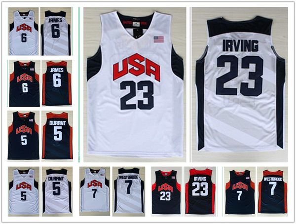 

2014 world cup u a dream team american men 039 ba ketball jer ey kyrie irving 10 white blue 11 kyrie irving jer ey ale
