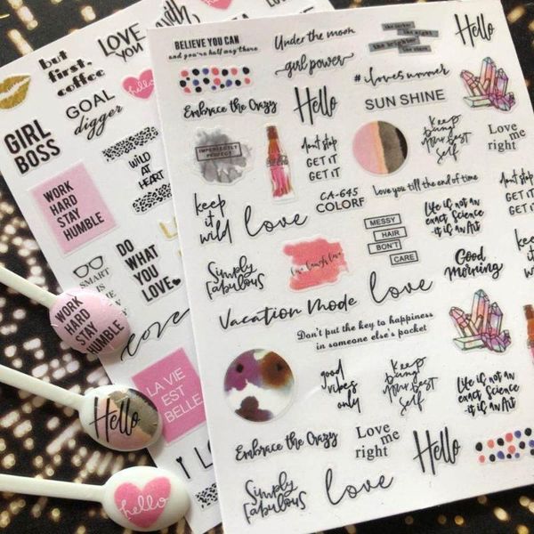 

letter series ca-645 kiss me letter colorful designs 3d nail art sticker nail decal accessories, Black