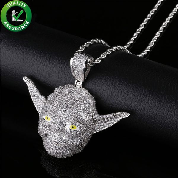 

ледяной кулон хип-хоп ювелирные изделия дизайнер ожерелье мужские цепи роскошные алмазные мультфильм подвески рэппер micro pave bling cz мод, Silver