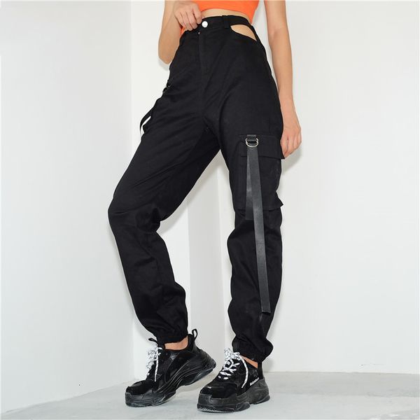 

designer sweatpants ladies pants women black high waist pencil pants patchwork patckwork hollow out womens fashion streetwear women, Black;white