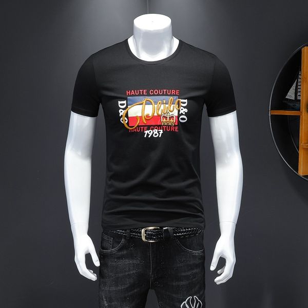 

black tshirt fashion designer mens t shirts o-neck short sleeved figure printed teenagers summer causal streetwear tshirt, White;black