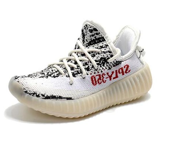 

мальчики девочки детские детская обувь 35o kanye west beluga зебра разводят кремовый белый черный кроссовки с коробкой, Black