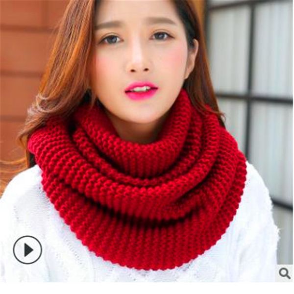 

winter new han edition scarves knitting wool collar woman with thick warm pure color 2 trap head scarf cn009, Blue;gray