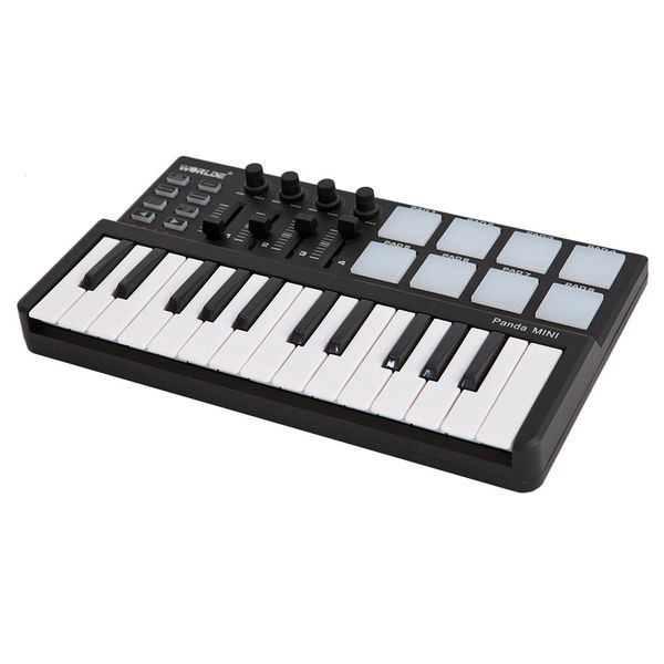 

mini portable mini 25-key usb keyboard and drum pad midi controller