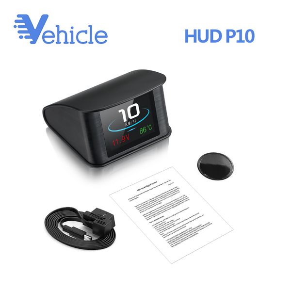 

car hud p10 gps obd computer hd speed projector digital speedometer display fuel consumption temperature gauge diagnostic tool