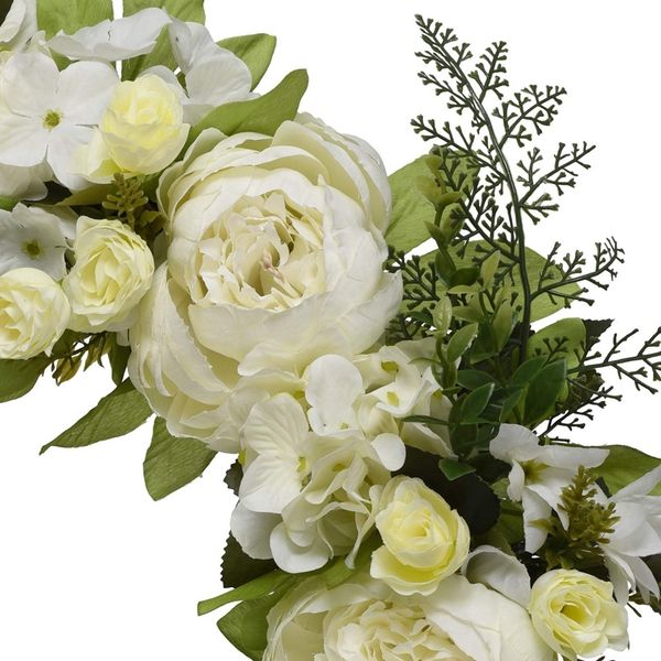 

16 inch peony hydrangea wreath,artificial peony flower wreath door wreath with green leaves spring wreath for front door,wedding other festi