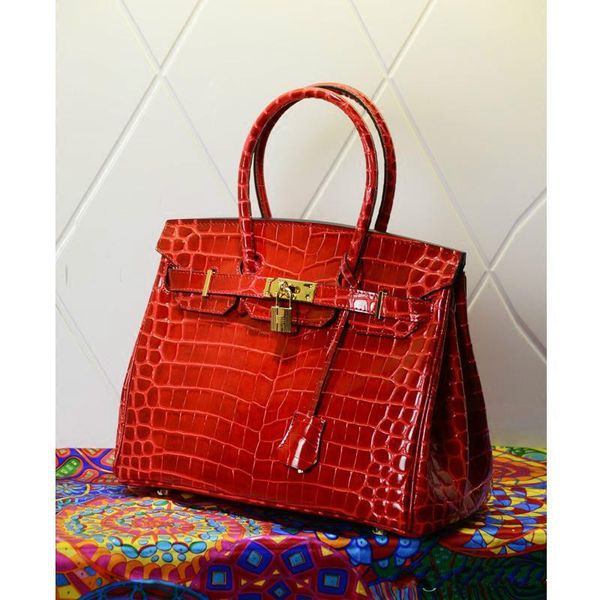 

h home crocodile pattern shoulder bag handbag 2018 new joker aslant handbag