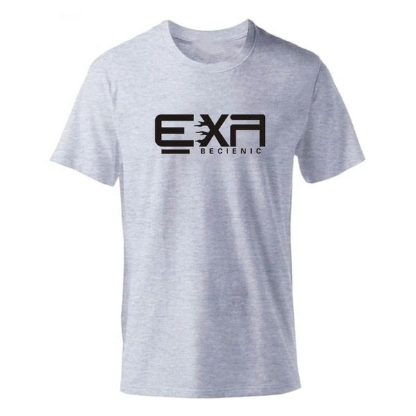 

мужская хлопчатобумажная футболка с принтом для бега и фитнеса, Black;blue