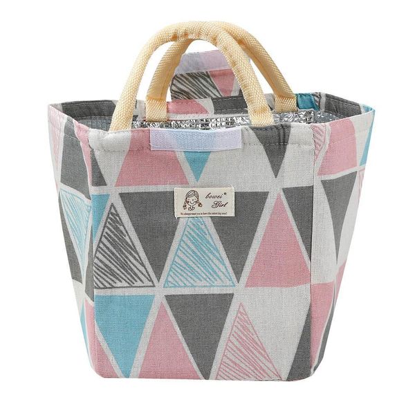 Floral Oxford Tote Lunch Bag Insulat Food Storage Bag Portable Lunch Bag 520
