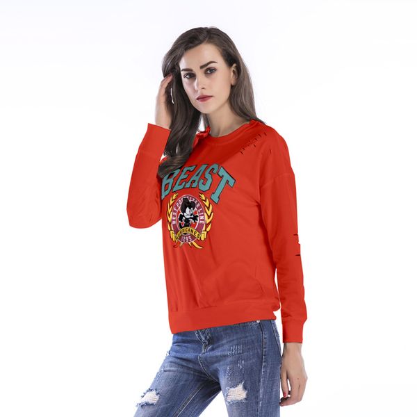

qnpqyx autumn women sweatshirts 2019 new round neck casual print hoodies female winter large size sweatshirts women's clothing dropshop, Black