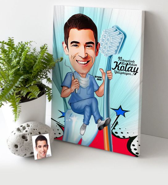 

personalized mr dentist cartoon canvas table 30x50 cm 2 pet supplies home garden