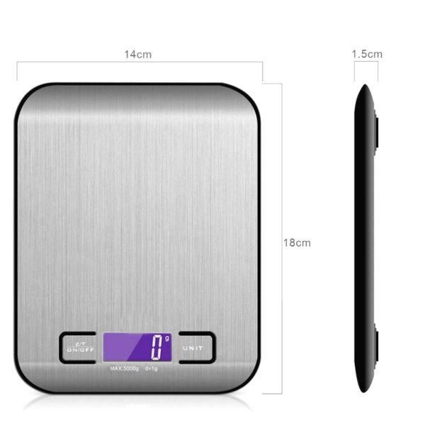 

цифровая кухонные весы еда 11 lb граммы и унции малые из нержавеющей стали с подсветкой серебряных батарей в комплекте других инструментов к