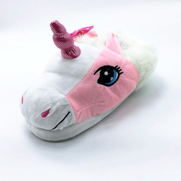 

aoxunlong new winter slippers men's unicorn warm house home slippers unicorn lovers pantuflas big size, Black