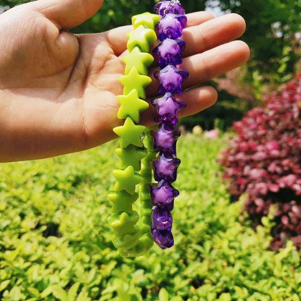 

cute harajuku star acrylic necklace punk hip hop candy color chokers necklace for women girl personality party jewelry gift, Silver