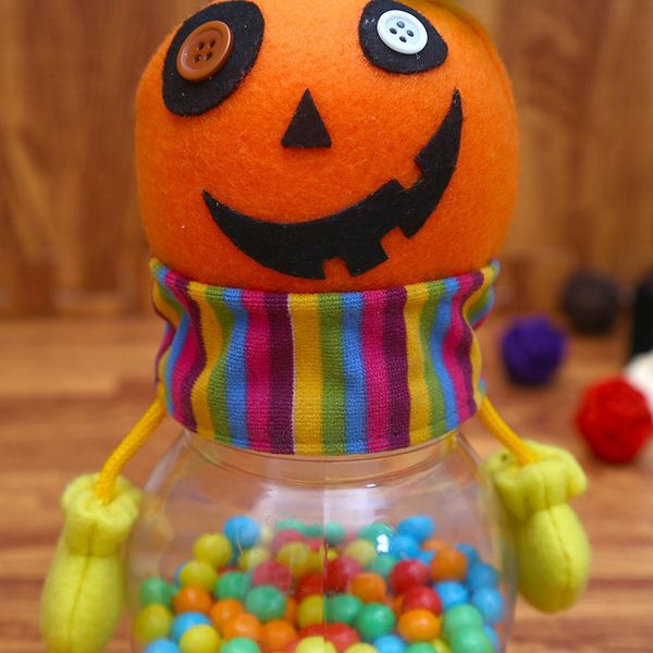 

reusable durable halloween ghost pumpkin gift box children plastic transparent candy jar kids sugar bags party decorations q7