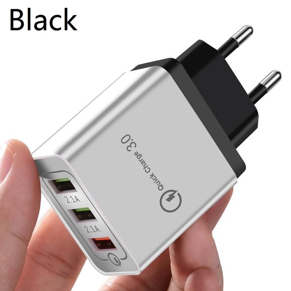 

quick charge 3.0 charger 18w fast charging 3 ports wall usb charger for iphone samsung huawei tablet portable phone charger