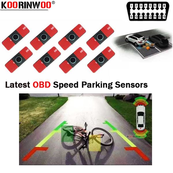 

koorinwoo car parkmaster speed front obd input system video parking sensors 8 alert probe buzzer for control parking assistance