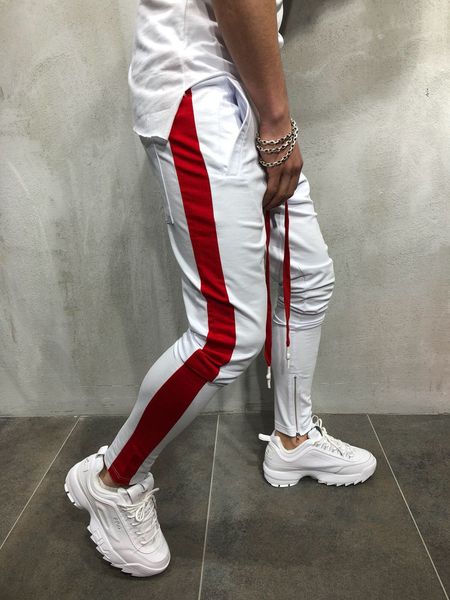 

mens hiphop dancing street jogger pants pantlones fashion pencil zipper designer pants sweatpant sports wear, Black