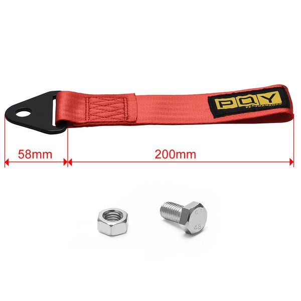 Corda de reboque de alta resistência, corda de reboque de nylon, corda de reboque para carro de corrida, universal, alça de reboque, para-choque, trailer PQY-TR71254a